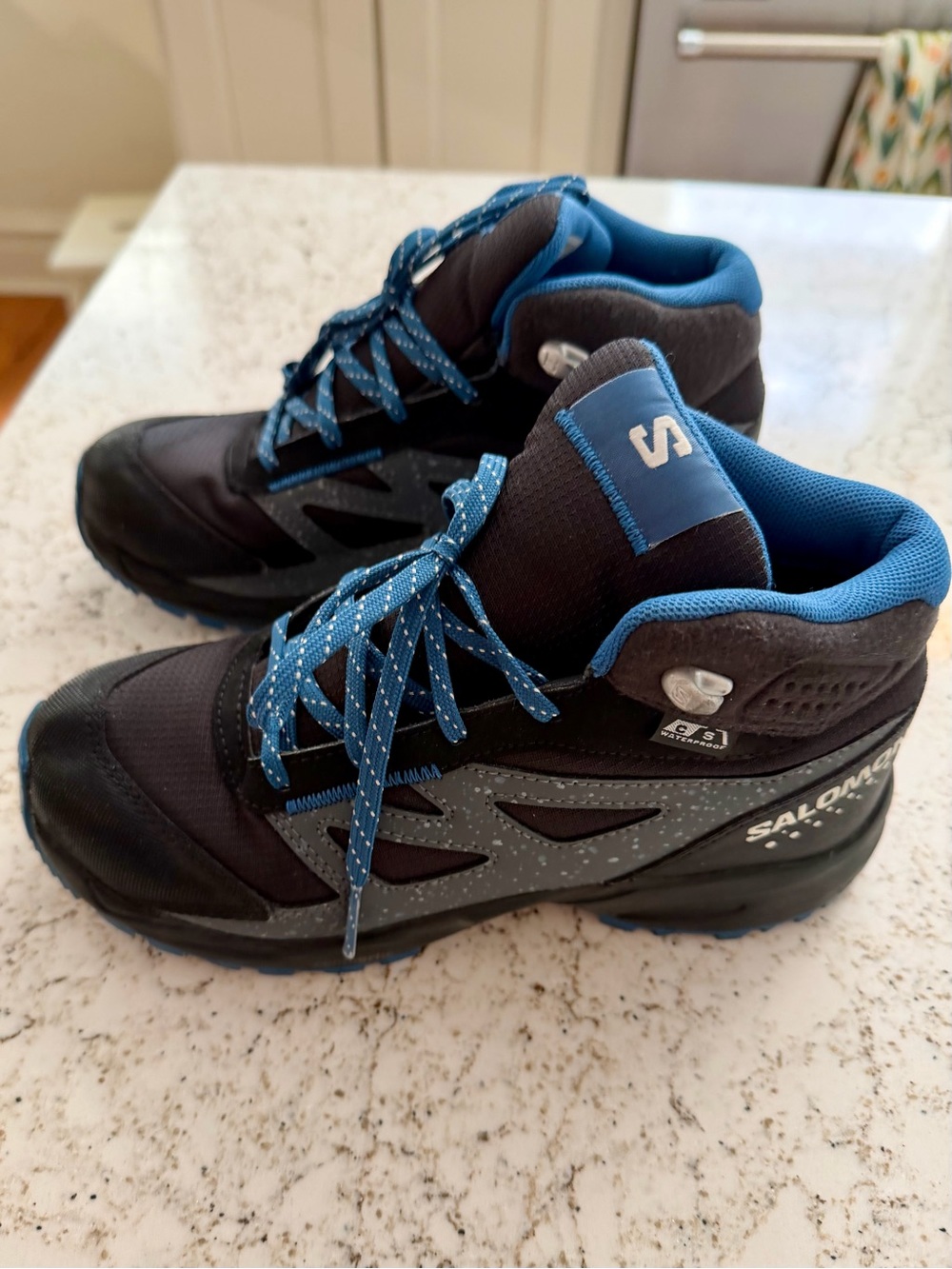 Salomon Boy’s Black and Blue Waterproof Boots
